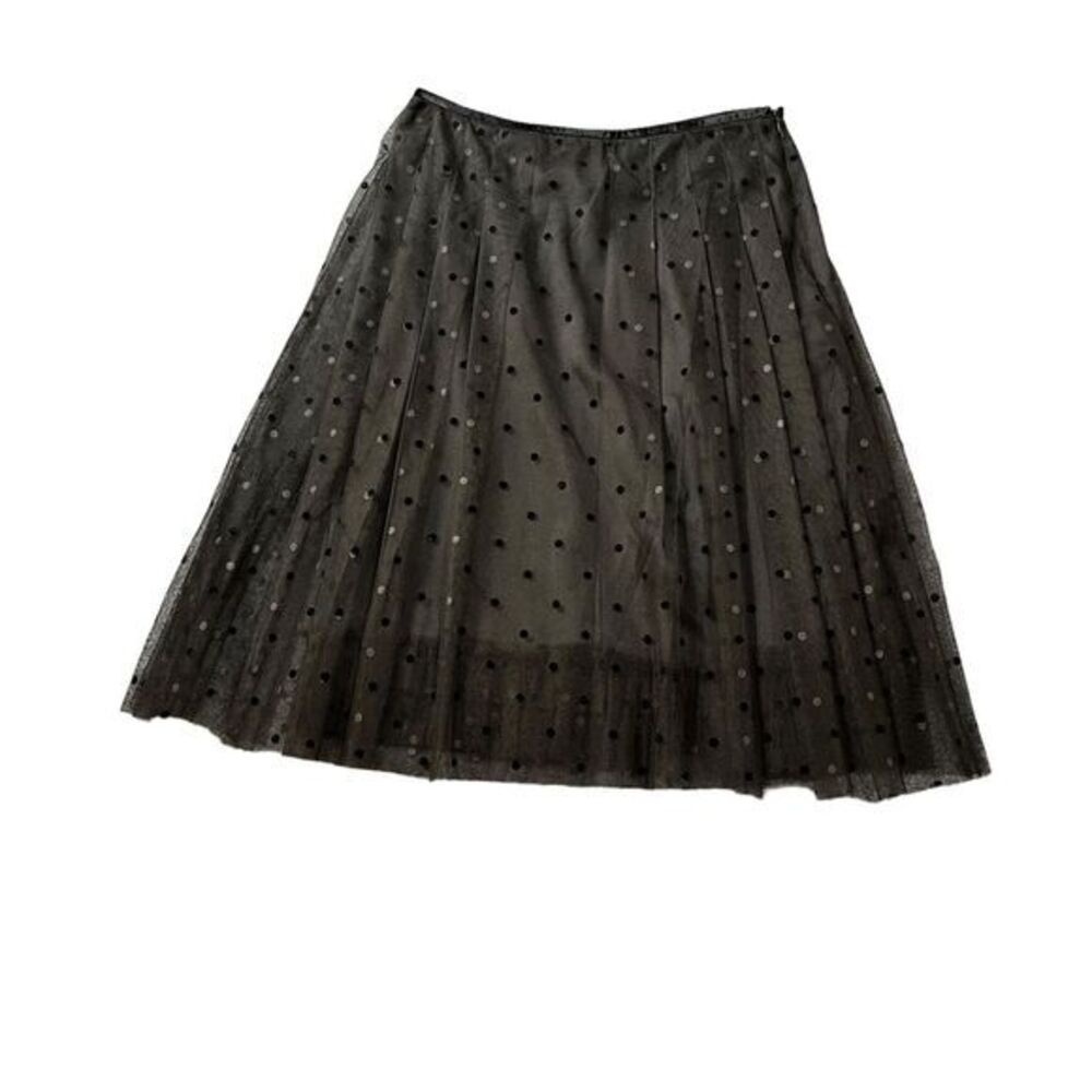 Sara Campbell Women's Black Silk Tulle Mesh Polka Dot Mini Skirt Size 0